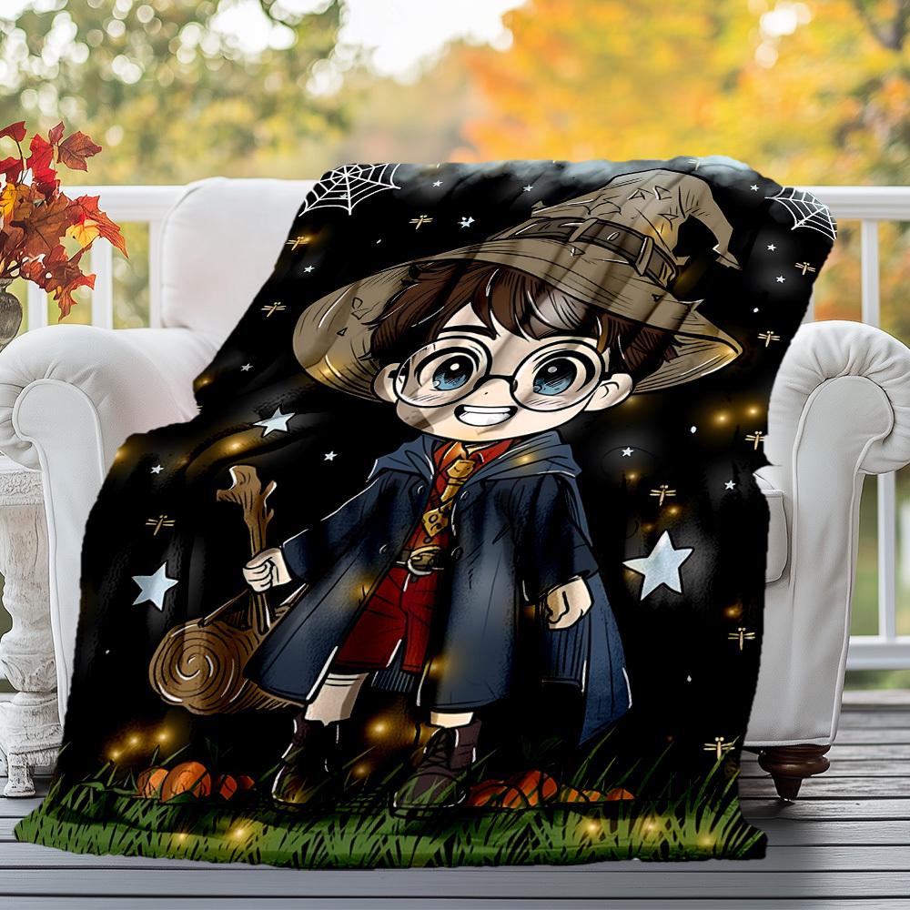 1pc wizard hat magic night Outdoor Flannel Throw Blanket All Season Soft Warmth,Home Decor 1031160