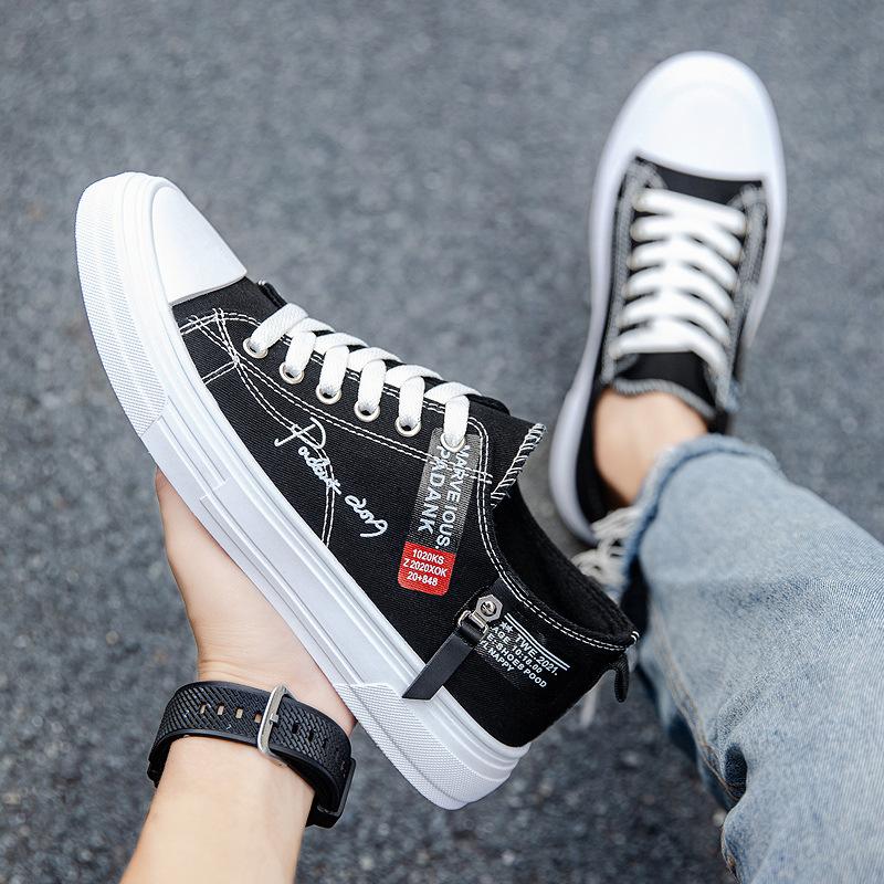 Spring 2025 new men's canvas shoes trendy street breathable board shoes men's cloth shoes sports Korean version casual shoes