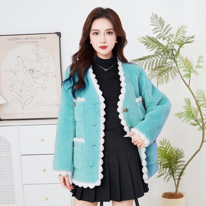 KAISER Chic Pure Wool Color Block Coat XL