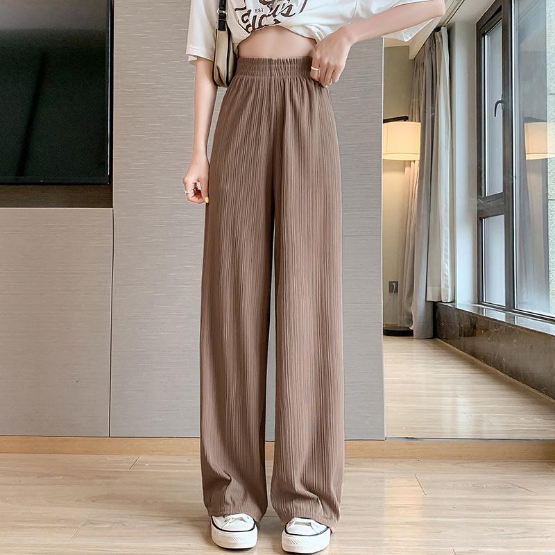 Spring and Autumn Thin Wide Leg Pants Women's High Waist Loose Straight Slimming Casual Trousers