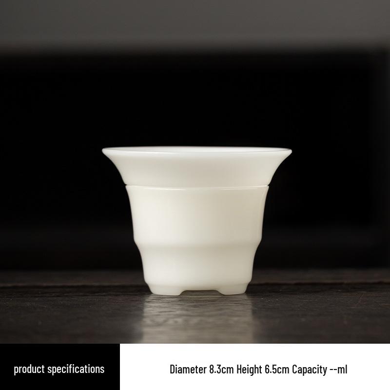 Ice Jade Dehua White Porcelain Ceramic Tea Infuser and Filter Set