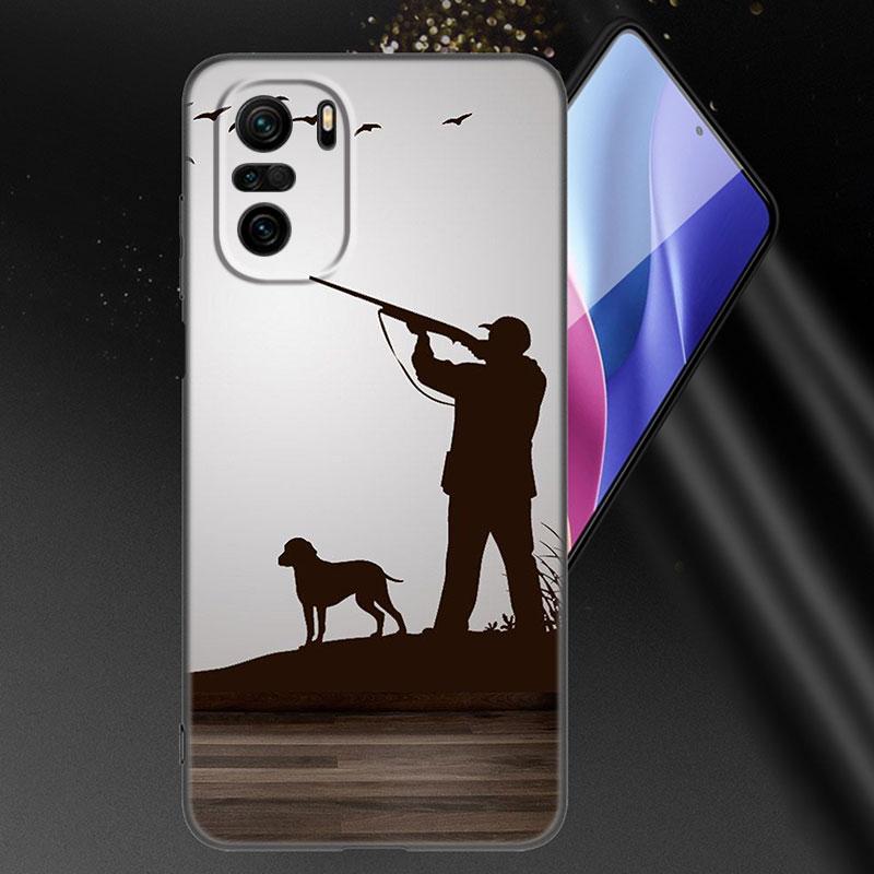 Hunter Man Fishing Dog Phone Case For Xiaomi Mi POCO X3 NFC GT M4 M3 12 11T 10T Pro A3 11 Lite NE 5G 12X 11i F3 Soft Black Cover