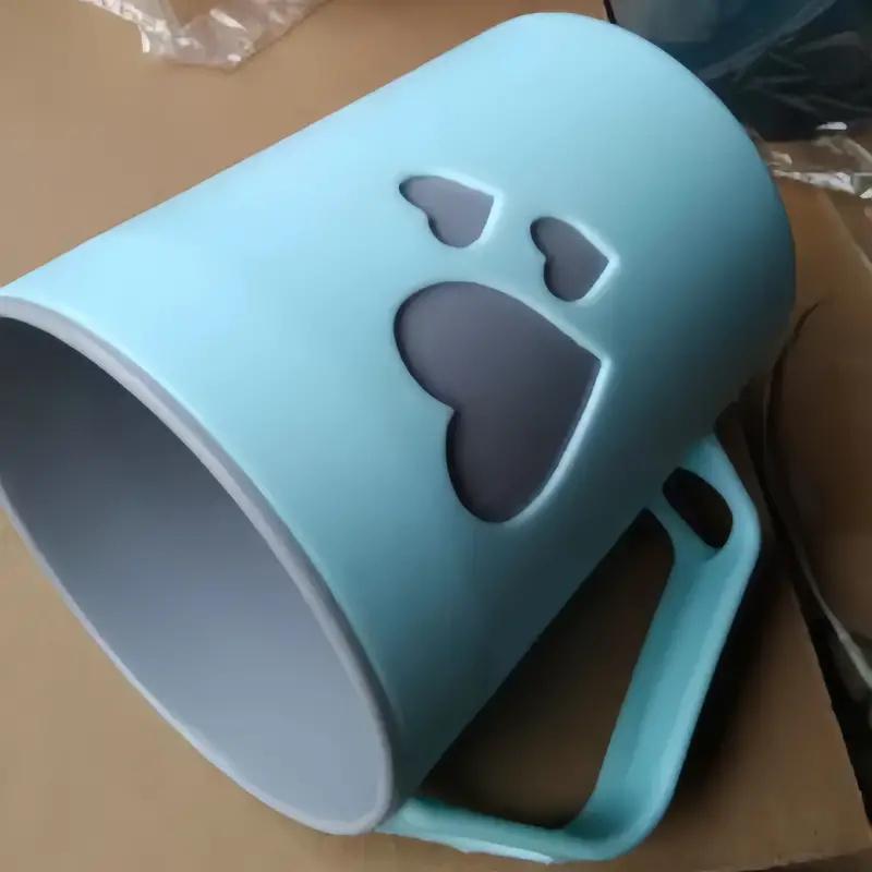 1pc Couple Toothbrush Cup, Minimalist Home Dual-Layer Heart Pattern Gargle Cup, Plastic Aesthetic Dormitory Bathroom Mouthwash C