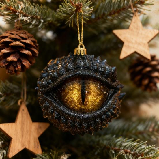 Yousheng Dragon's Eye Christmas Ornament Mystic Dragon Eye 2D Flat Acrylic Xmas Tree Hanging Ornaments for Fantasy Lovers