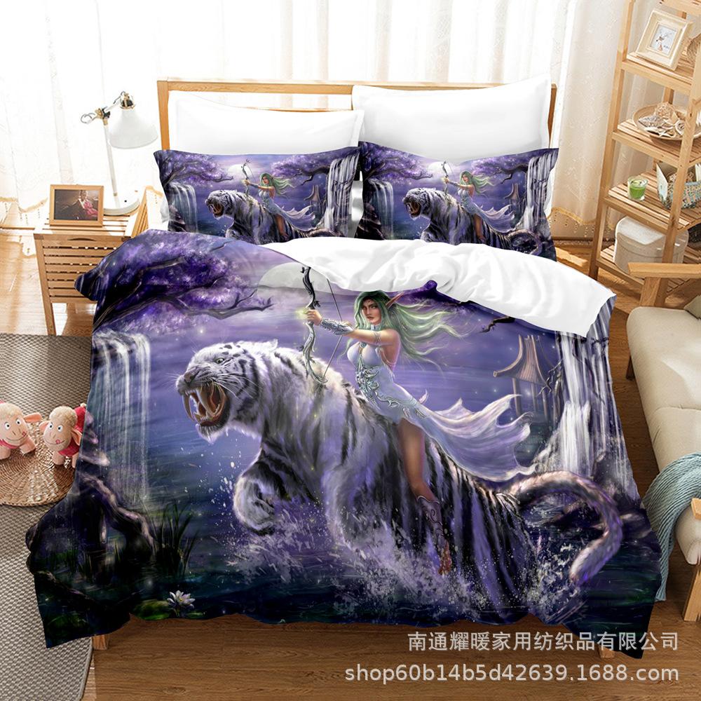 3D Digital Printing Bedding Four-Piece Set Three-Piece Set Warcraft Bed Sheet Quilt Pillow