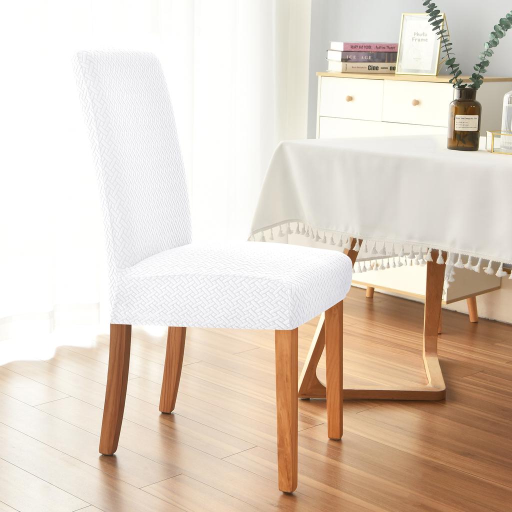 Embossed Stretch Dining Chair Cover with Back Jacquard Velvet Covers for Chairs for Kitchen Extensible Cover Chairs Wedding Home