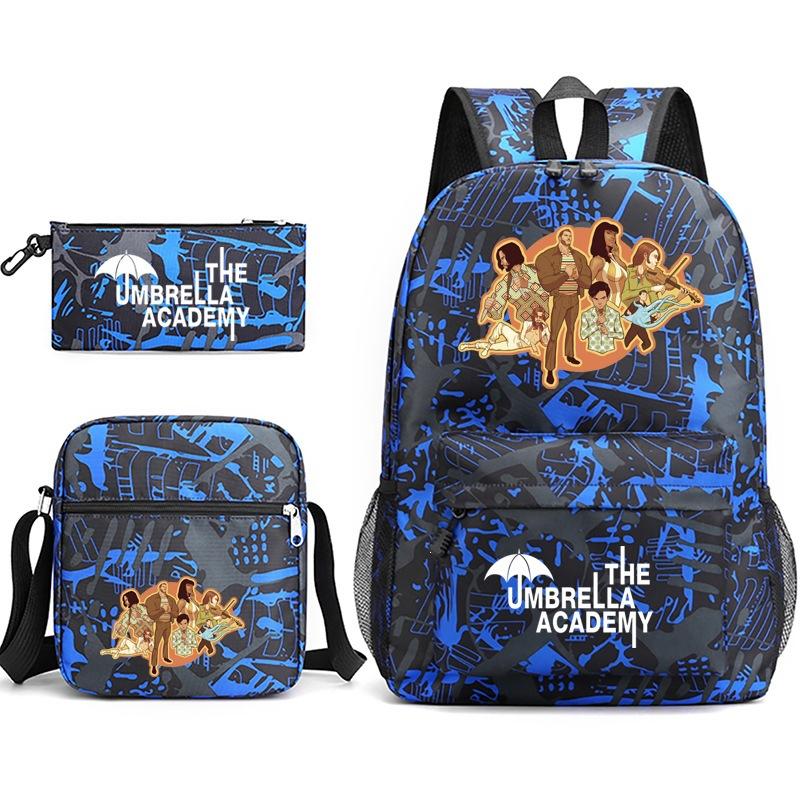 School Season Theumbrellaacademy School Bag 3-Piece Pencil Case + Shoulder Bag + Backpack