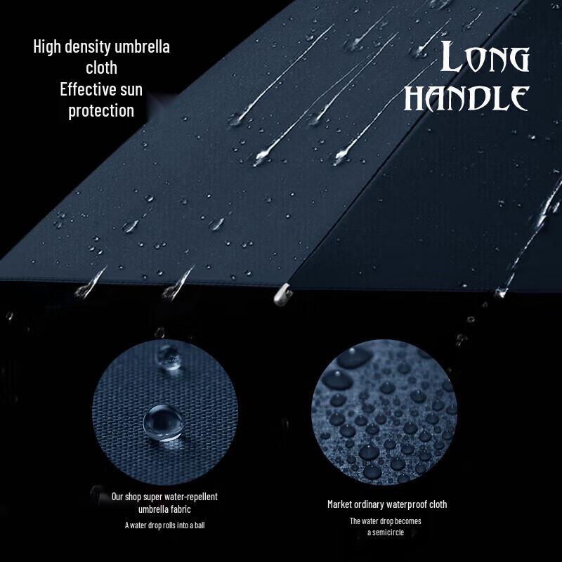 MAYDU Men's Business Semi-Automatic Long Handle Umbrella