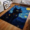 1PC Black Cat In Starry Night Carpet for Living Room Bedroom Sofa Home Decor Rus Non-slip Floor Mat Luxury Gift