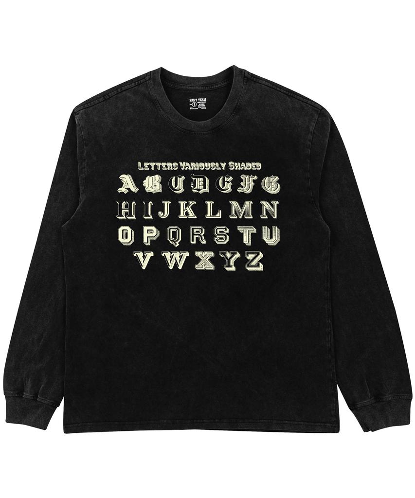 NAVYTEAM Letters Variously Shaded Pigment-Dyed Long T-Shirt