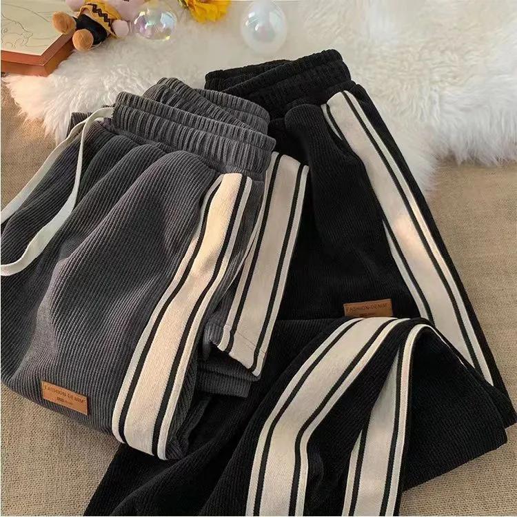 Autumn Spring Loose Fit Straight Leg Casual Trousers for Men Boys Trendy Sports Casualtrousers High Street Summer