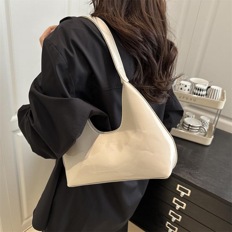 Borsa a Spalla Sottobraccio in Ecopelle Monocolore, Borsa a Mano Versatile Retrò da Donna, Borsa a Mano Borsa Chic alla Moda per l'Uso Quotidiano