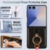 For Samsung Galaxy Z Flip7 5G Case Wristband Kickstand Leather+PC+TPU Phone Cover with Bottle Opener