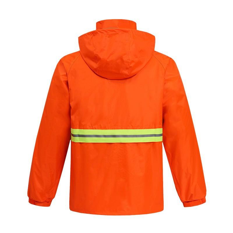 Orange sanitation split raincoat outdoor cleaning road administration construction reflective raincoat rain pants set wholesale can be printed