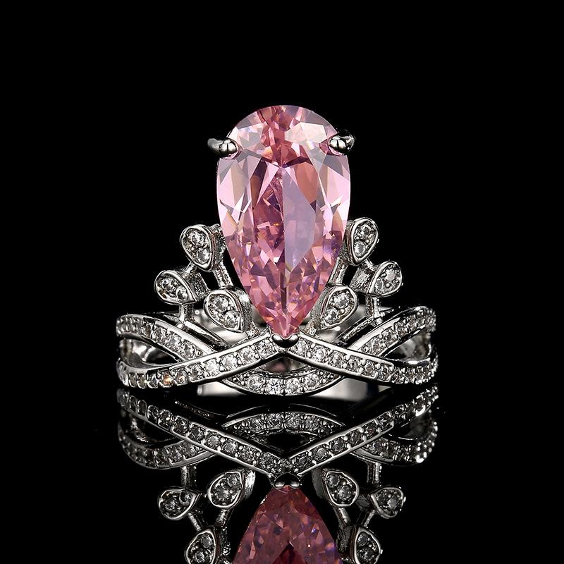 

Кольцо Ювелирные изделия Ювелирные изделия Капля воды Грушевидная форма Корона Открытое кольцо Цвет Сокровище Светлая роскошь Женщины