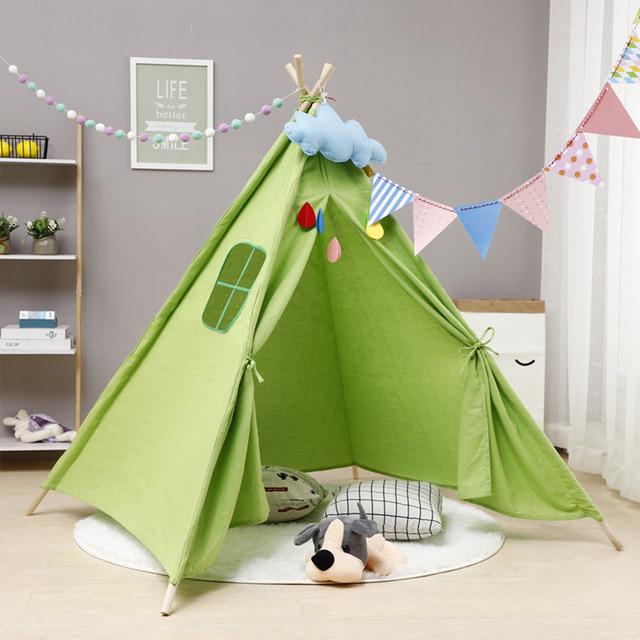 Baby Tent Child Teepee Toys Wigwam Cotton Canvas Teepee Children Tipi Play House Large Kids Tent