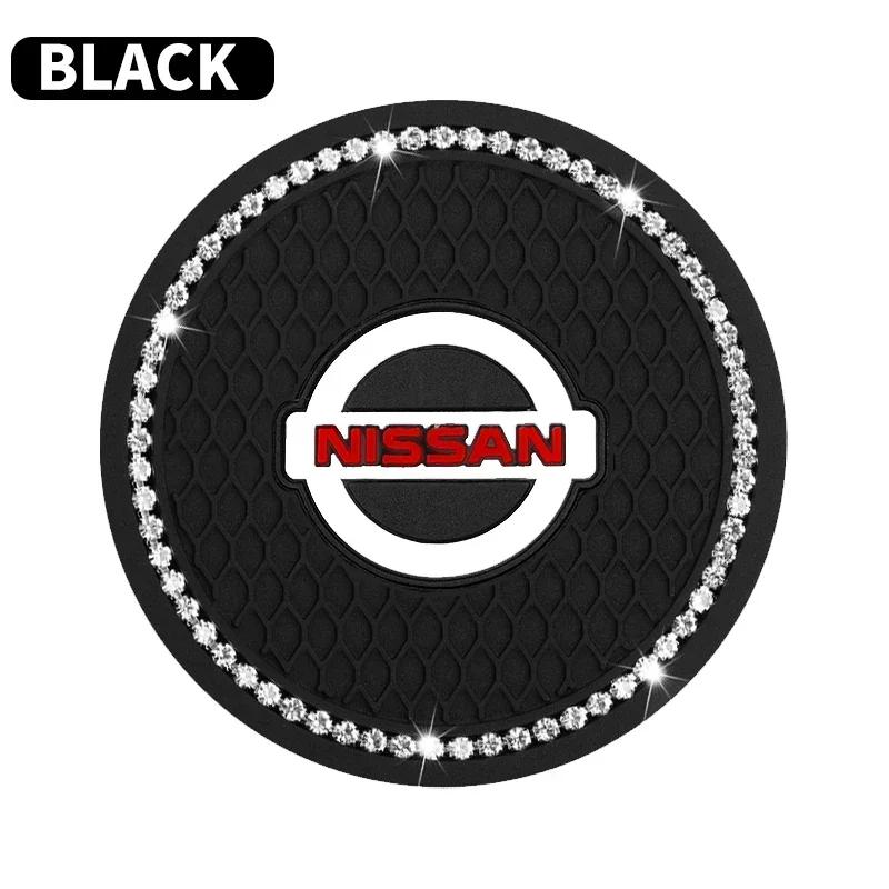 

2025 For Nissan 1/2pcs Car Styling Diamond Car Coaster Water Cup Anti-slip Pad Mat For Nissan X-trail Qashqai Note Juke Sentra P