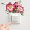 Self-adhesive Switch Decal Removable Flower Sticker, Colorful Rose Peony Wall Stickers Decals, DIY Light Sticker for Bedroom Living Room