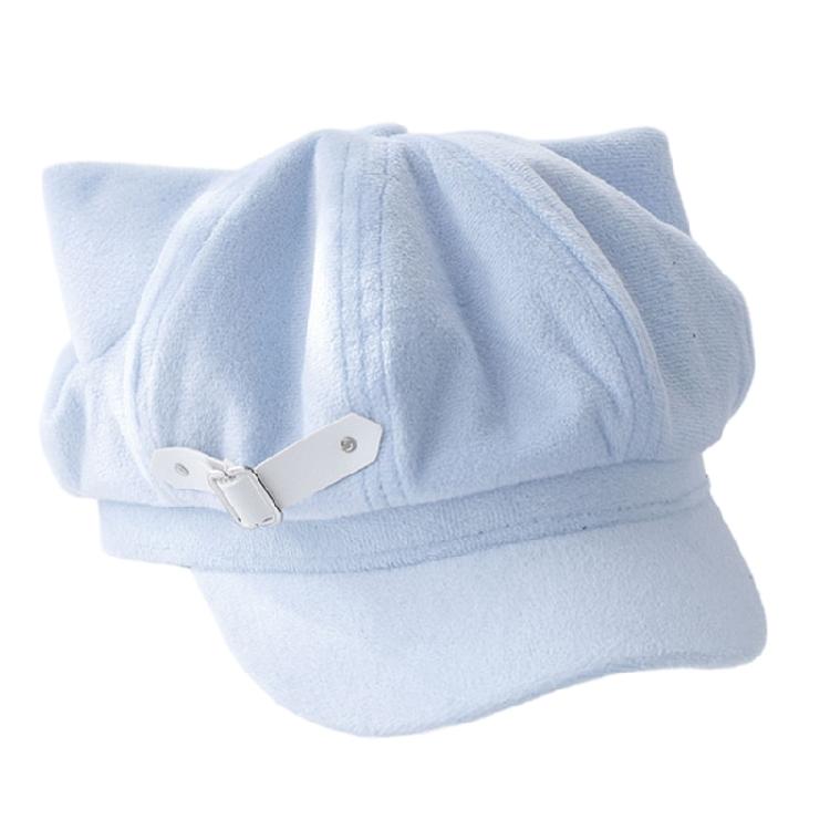 

Trendy Berets Kitten Ear Unisex Headwear Accessory for Women Men Cabbie Hat for Halloween Cosplay Party Outfit світло-синій колір