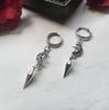Gothic Spikes Earrings with Moon and Star Pendant Comfortable Ear Hoops Stylish Punk Accessories for Women Man