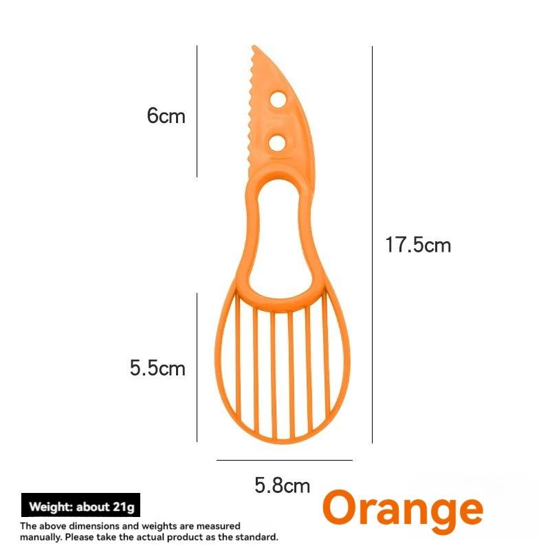 

3 в 1 слайсер для авокадо, ши, масло, овощечистка, резак для очистки фруктов, сепаратор мякоти, пластиковый нож, кухонные инструменты для овощей, кухонные гаджеты оранжевый