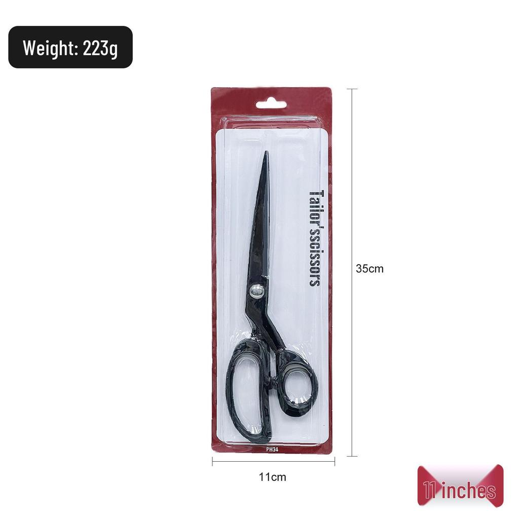 Professional Fabric Cutting Scissors: Tailoring, Dressmaking, Household Sewing, Crafting - Large, Blackened