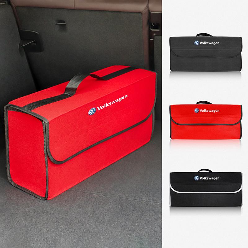 VW Car Internal accessories Trunk Organizer Box Large Capacity For VW GTI Polo Golf MK6 Passat B6 B7 Tiguan Arteon Jetta ID.3 CC zf8