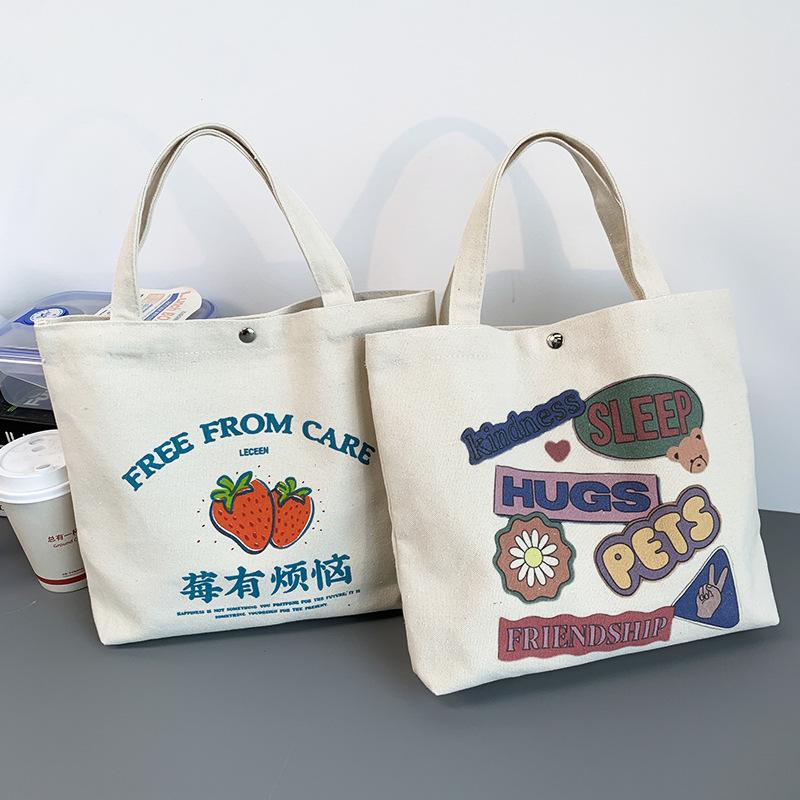 Damen Canvas Tasche Handtasche Bento Tasche Literarisch Niedlich Mommy Bag Für Unterwegs Handtasche
