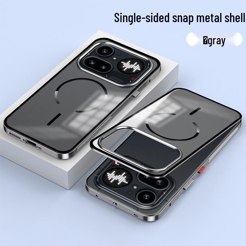 

Nothing Phone 4 Pro Magnetic Metal Snap Drop-Proof Frosted Case Phone4A серый