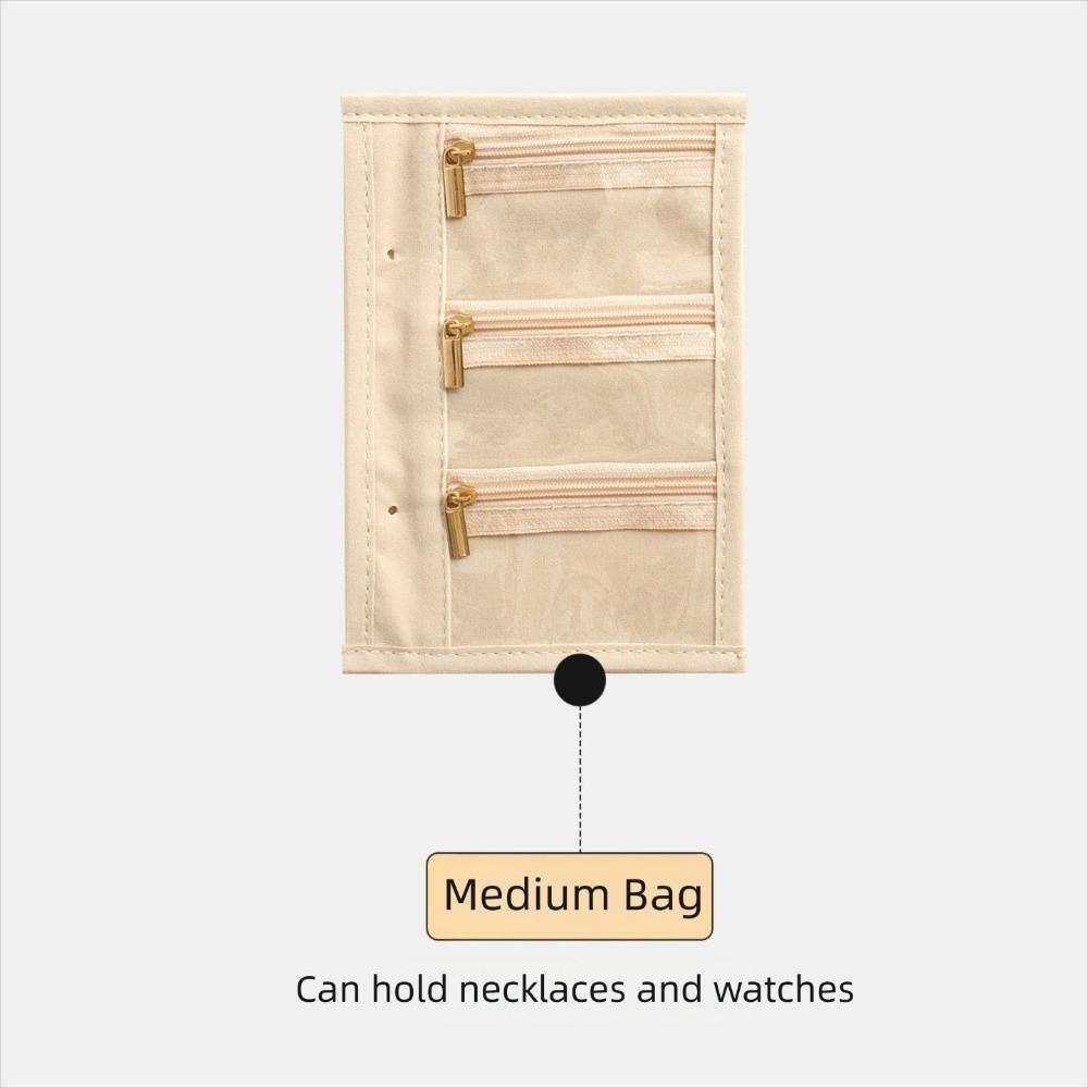 Zipper Jewelry Storage Book PU Leather Jewelry Storage Bag Jewelry Organizer Roll  Home