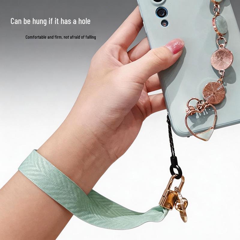 Women's Solid Color Phone Case Lanyard & Universal Wrist Strap Key USB Earphone Bag