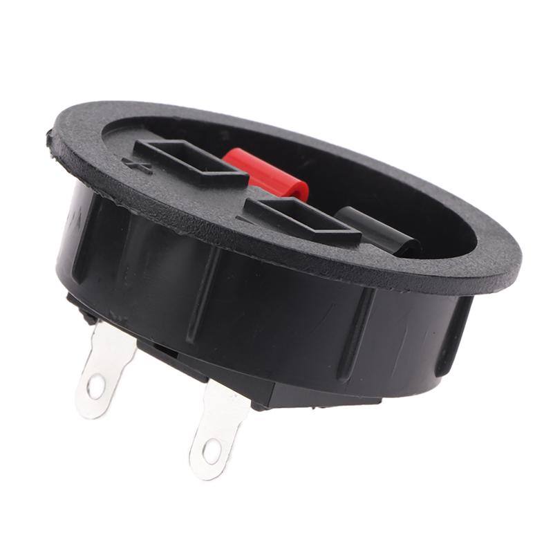 2/5Pcs Wp2-9A Speaker Terminal Board Round 2 Positions Spring Clip Binding Post Push Type Terminal Plates Pressure Fit Design