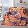 2026 New Arrivals Colorful And Vibrant Floral Pattern Throw Blanket Soft, Cozy Polyester with Purple And White Flowers, Hearts, And Butterflies Design