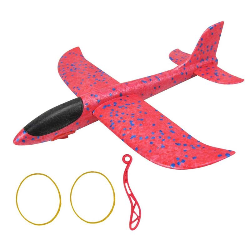 Rubber Band Launch Foam Airplanes 13.5" Throwing Plane Glider Outdoor Catapult Slings Plane Toy Flying Gifts for Kids