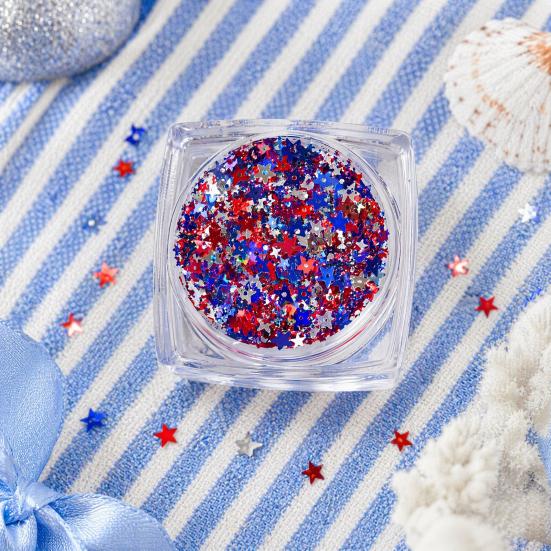 1/6Pcs Independence Day Body Glitter Gel, Patriotic Red White Blue Face Hair Glitter, Waterproof Sparkling Makeup Sequins, 4th of July Accessories
