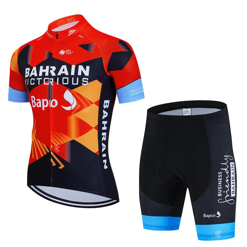 Bahrain Victorious Team 2024 Summer Men Anti-UV Cycling Jersey Set Breathable Racing Sport Bicycle Jersey MTB Cycling Clothing