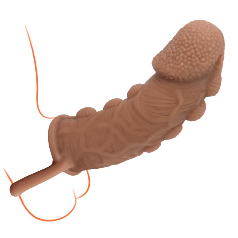 Reusable Condoms Penis Extender Silicone Enlargement Penis Sleeve Thick Condom With Grain