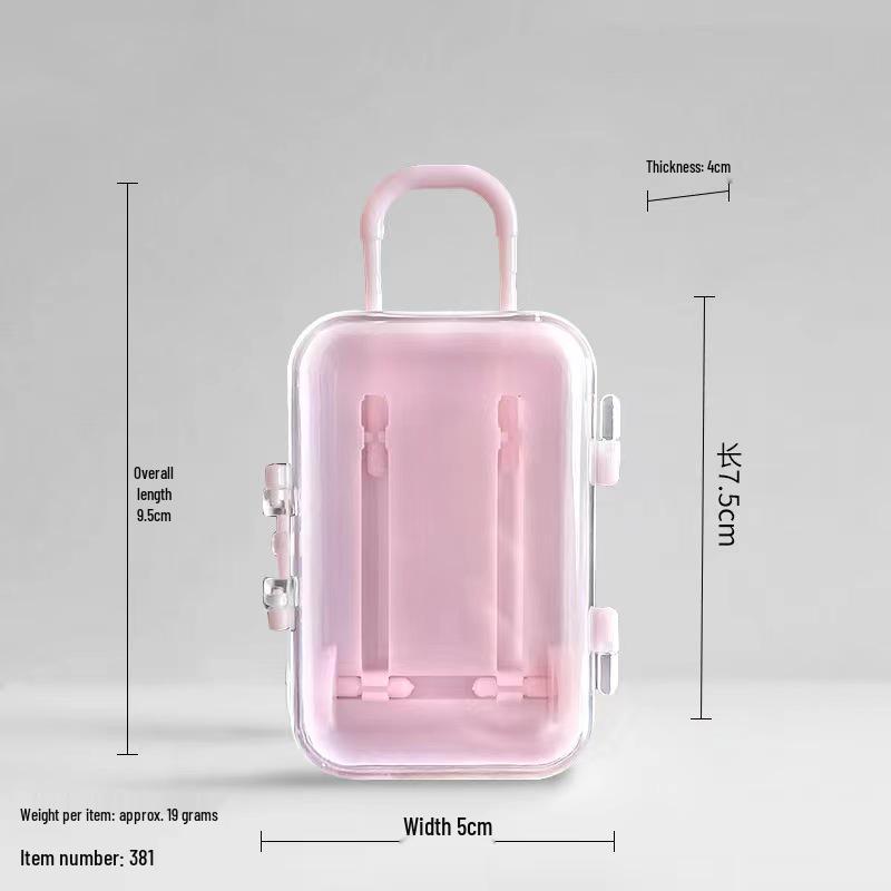 

Cute Cartoon Number Jewelry Trolley Case: Transparent, Retractable Mini Storage Box