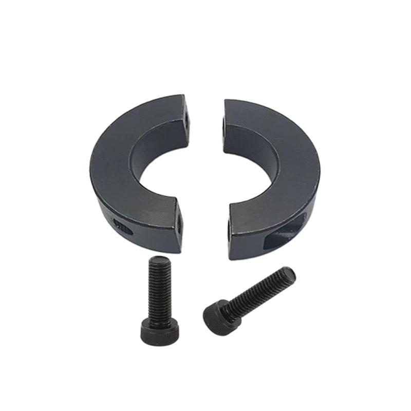 Shaft Clamp For Fanatec Base, featuring aluminum alloy material, CNC machining process, and anodized coloring.