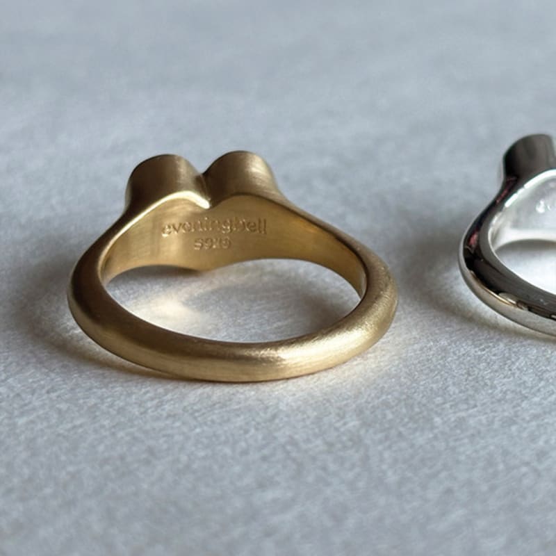 eveningbell [silver925] birthstone Love crest ring (matte/2 colors)