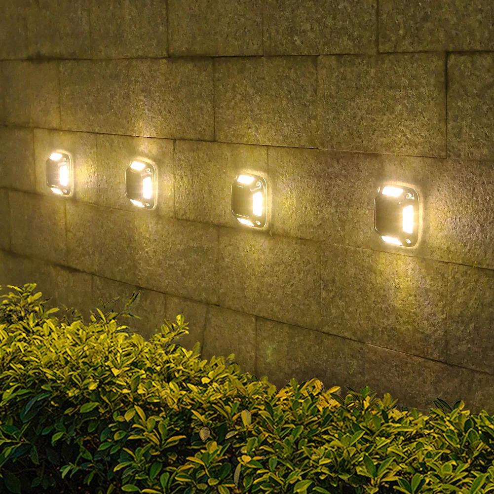 

8LED Solar Driveway Light Outdoor Garden Ground Lights Waterproof LED Solar Wall Lamp Camping for Step Stair Pathway Walkway Dec