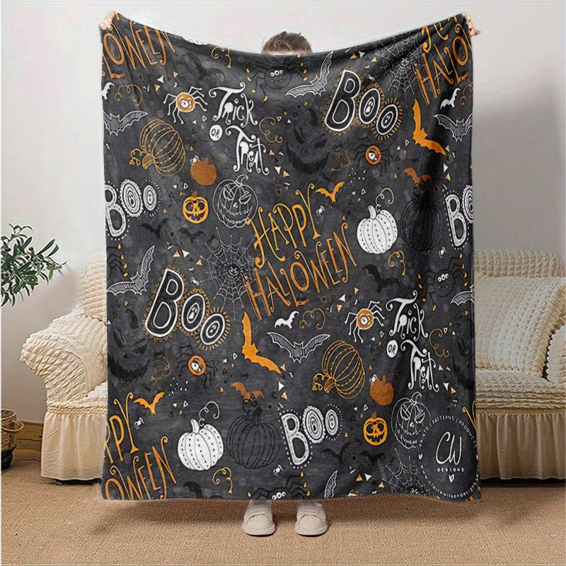 1pc Happy Halloween Soft, Decorative Blanket, Living Room, Travel, Camping, Car Blankets, Beach