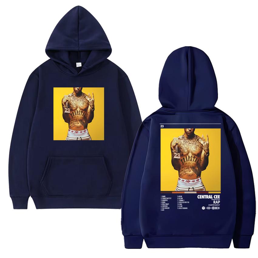 

High Quality Central Cee Album Poster Hoodie Fleece Men Women Double Sided Print Streetwear Long sleeve Unisex Loose Sweatshirts 3XL