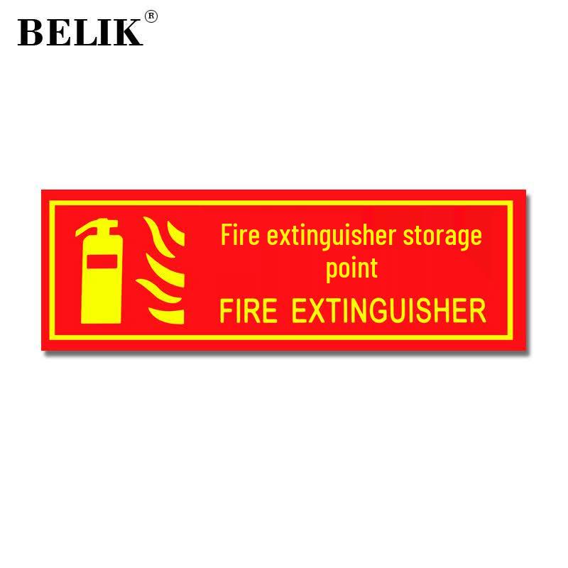 BELIK Luminous PVC Fire Safety Warning Stickers 35x14 CM