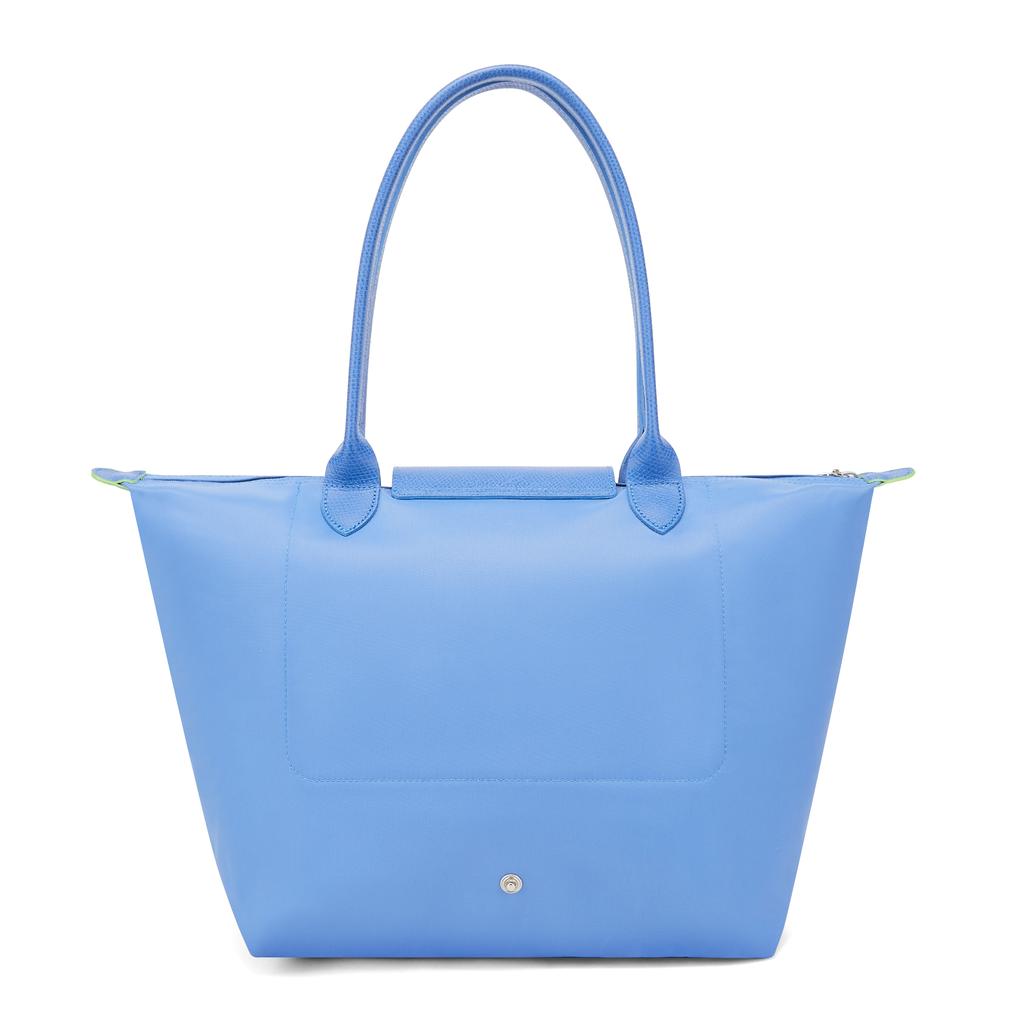 Longchamp Snap Zipper Closure Canvas Tote Shopping Bag Women tote Blue 1899919P82