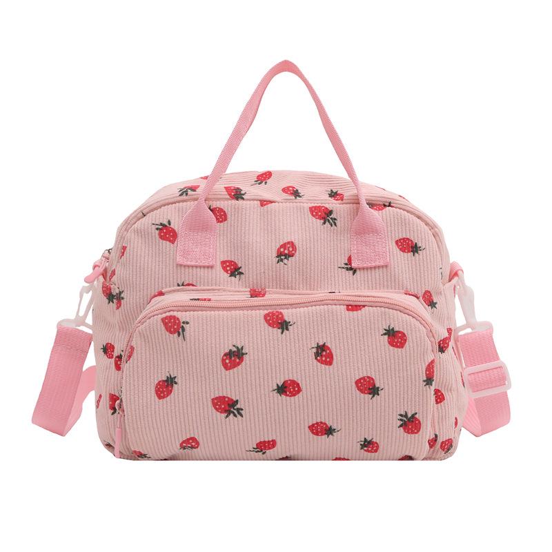 2025 Autumn Women's Retro Corduroy Strawberry Crossbody Bag