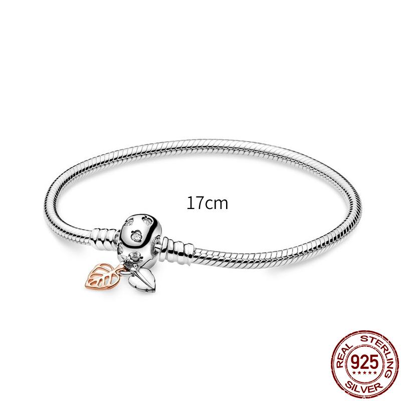 925 Silver Snake Chain Charm Bracelet For Women Fits Original Pendant Bead Heart Jewelry New In