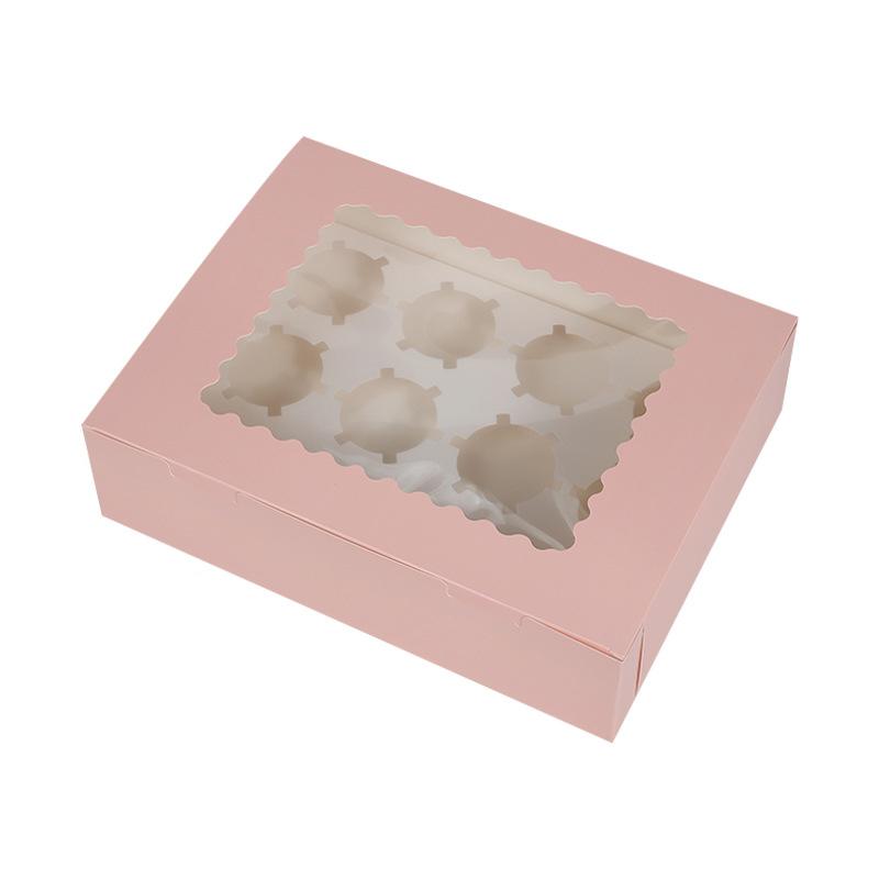 WTEMPO 10PCS 32.5*24.8*9CM 12 Cavities Cupcake Packing Boxes Baking Pastry Cupcake Packaging Boxes Transparent Window Egg Tart Boxes