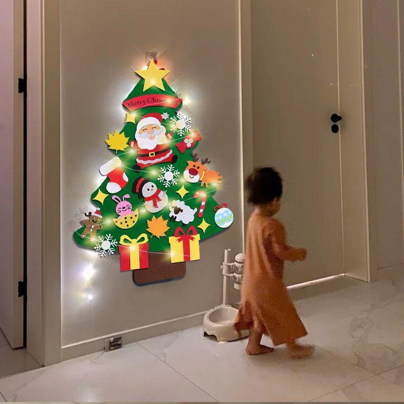 1Set Felt Christmas Tree Non-Woven Fabric Holiday Decoration Ornament 3D Mini Christmas Tree