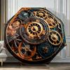 Steampunk Automatischer Faltregenschirm mit Zahnrädern & Uhrwerk-Mechanismus - 8-Speichen Stabiler Eisenrahmen, Tragbares faltbares Design,